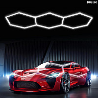 Линейно LED осветление „Пчелна пита“ – 3 шестоъгълника за гараж и автодетайли – DUa660